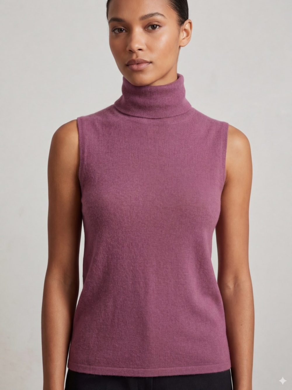 Unbranded Women’s Dusty Rose 100% Cashmere Sleeveless Turtleneck S/M